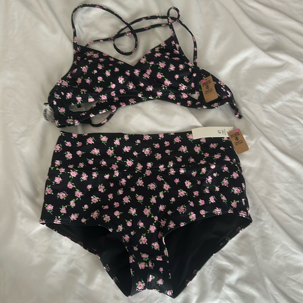 NWT Pink Brand Floral Bikini and Cover Up
